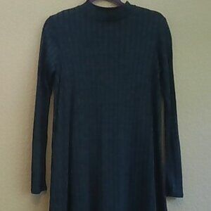 Blue Knit Long Sleeve Dress